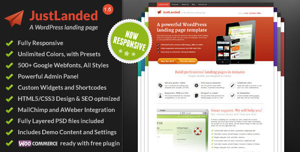 Download Free JustLanded v1.7.0 – WordPress Landing Page