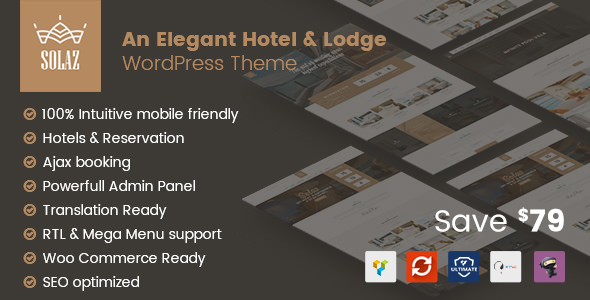 Download Free Solaz v1.1.0 – An Elegant Hotel & Lodge WordPress Theme