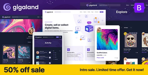 GIGALAND V1.0 – NFT MARKETPLACE HTML TEMPLATE