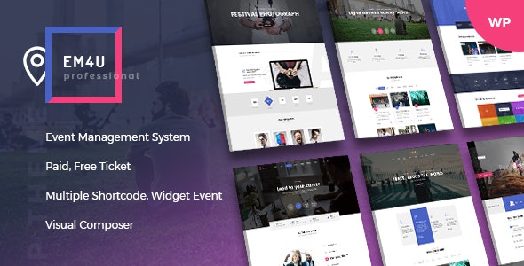 EM4U v1.6.3 – Events WordPress Theme for Booking Tickets