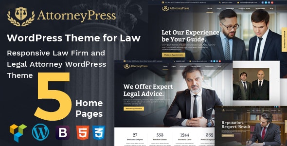 Attorney Press v2.1.5 – Lawyer WordPress Theme