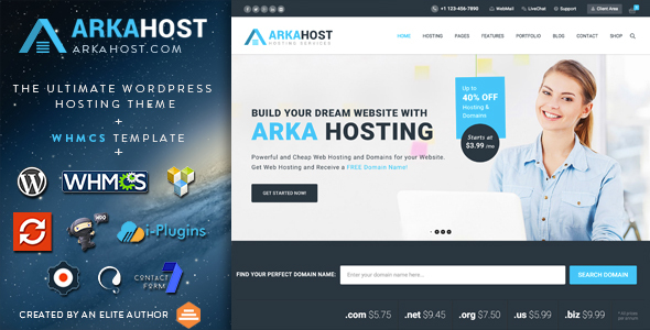 Download Free Arka Host v5.2 – WHMCS Hosting, Shop & Corporate Theme