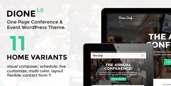 Dione v1.2.3 – Conference & Event WordPress Theme