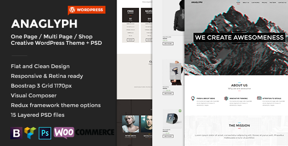 Download Free ANAGLYPH v4.1 – One page / Multi Page WordPress Theme