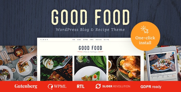 Good Food v1.1.8 – Recipe Magazine & Food Blogging Theme