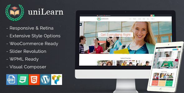 Download Free UniLearn v1.2.0 – Education and Courses WordPress Theme