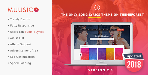 Muusico v2.9.8.1 – Song Lyrics WordPress Theme