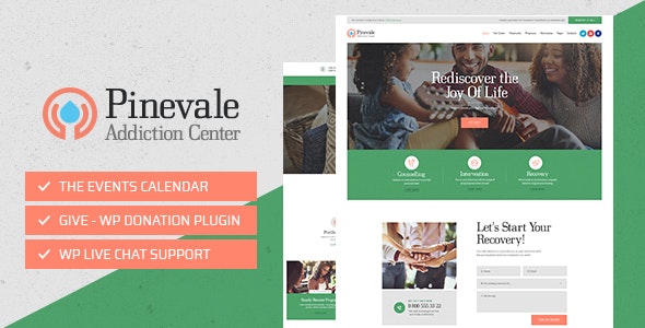 Pinevale v1.0.3 – Addiction Recovery and Rehabilitation Center WordPress Theme