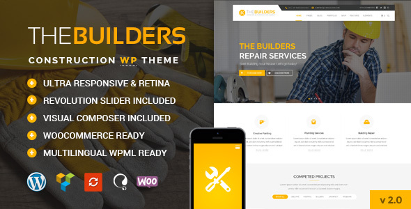 Download Free The Builders v2.5 – Construction WordPress Theme