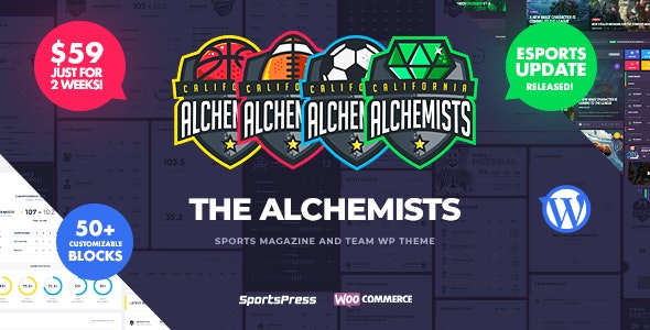 Alchemists v4.5.3 – Sports, eSports & Gaming Club and News WordPress Theme