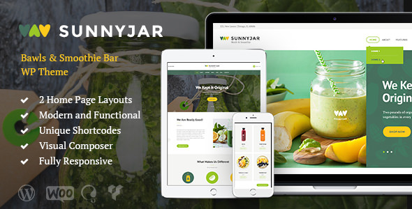Download Free SunnyJar v1.2 – Smoothie Bar & Healthy Drinks Shop Theme