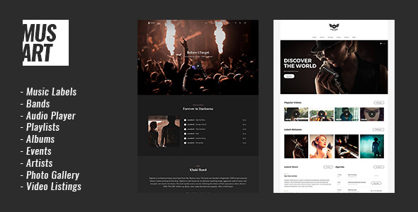 Download Free Musart v1.0.1 – Music Label and Artists WordPress Theme