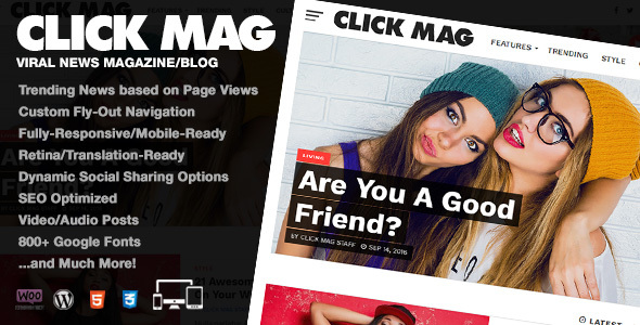 Download Free Click Mag v2.1.0 – Viral WordPress News Magazine/Blog Theme