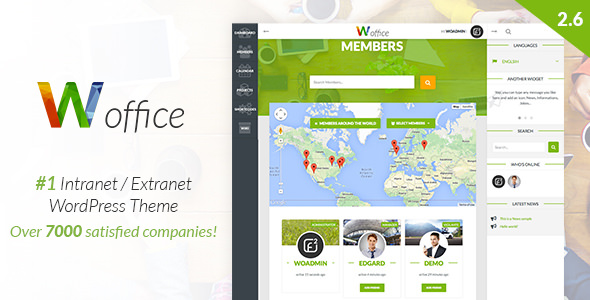 Download Free Woffice v2.7.1.1 – Intranet/Extranet WordPress Theme