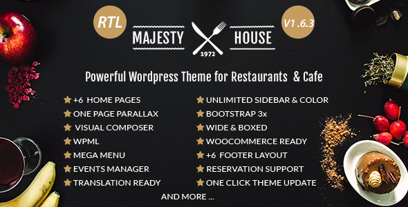 Download Free Majesty v1.6.3 – Restaurant WooCommerce WordPress Theme