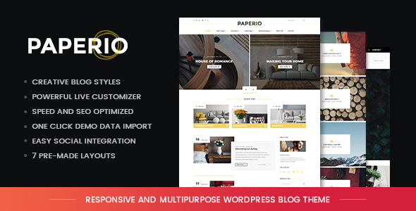 Download Free Paperio v1.5 – Responsive and Multipurpose Blog Theme