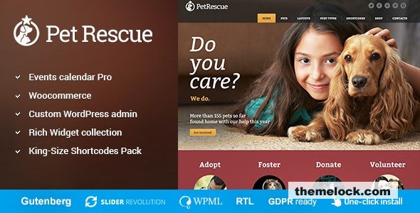 Pet Rescue v1.3.9 – Animals and Shelter Charity WP Theme