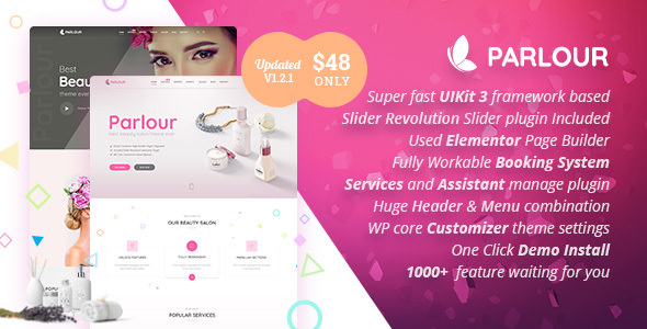 Download Free Parlour v1.2.1 – Dedicated Beauty Salon WordPress Theme