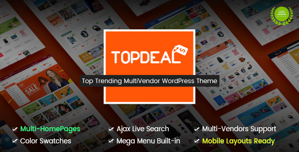 Download Free TopDeal v1.4.0 – Multipurpose Marketplace WordPress Theme