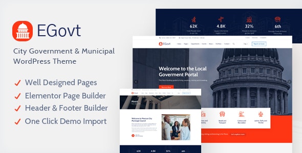 EGovt v1.2.6 – City Government WordPress Theme