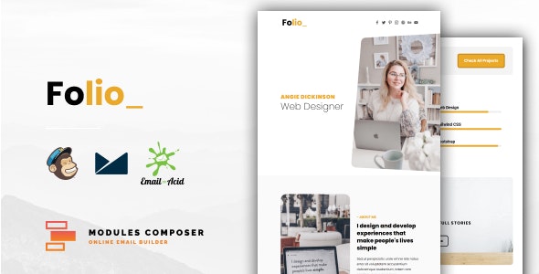FOLIO V1.0 – PERSONAL PORTFOLIO RESPONSIVE EMAIL IDEAL FOR CREATIVES WITH ONLINE BUILDER