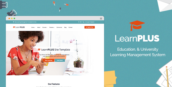 Download Free LearnPLUS v1.1.5 – Education LMS Responsive Theme