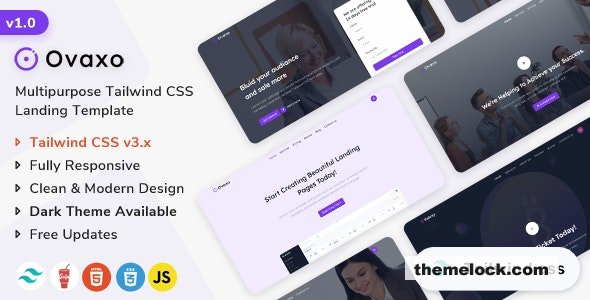 Ovaxo – Tailwind CSS Multipurpose Landing Template