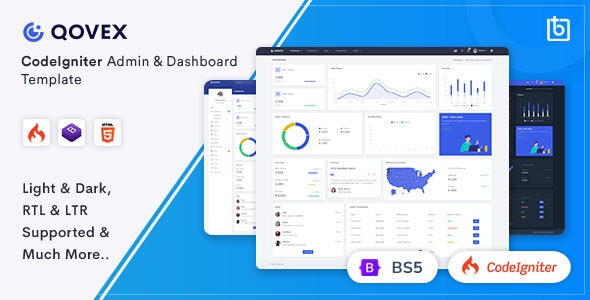 QOVEX – CODEIGNITER ADMIN & DASHBOARD TEMPLATE