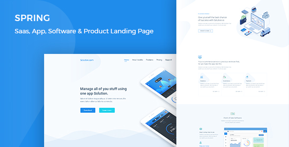 Download Free Spring v1.0 – Software and App Landing WordPress Theme