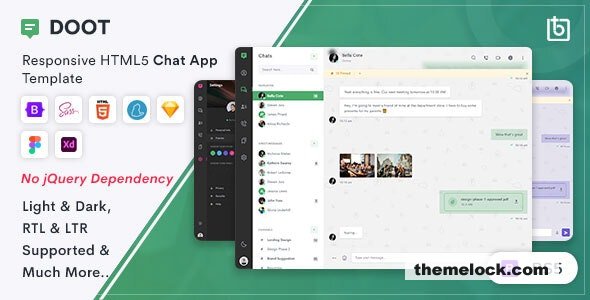 Doot v1.1.0 – Chat App Template + Sketch, Figma & Adobe XD