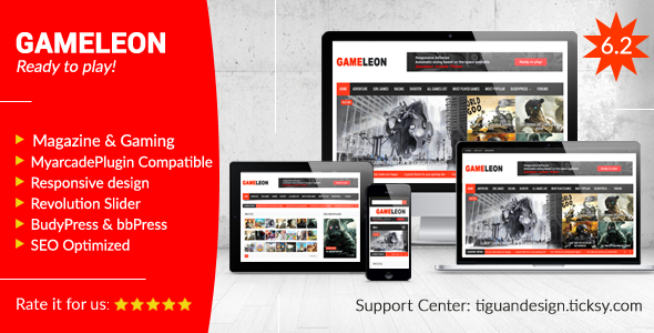 Download Free Gameleon v6.2 – WordPress Magazine & Arcade Theme