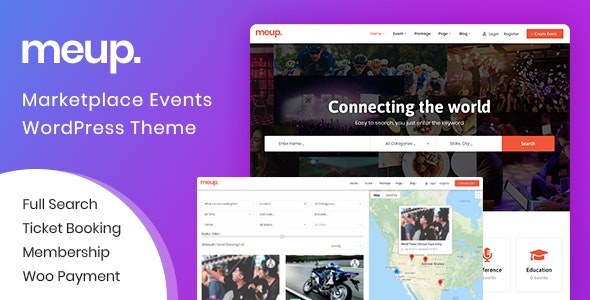 Meup v1.5.8 – Marketplace Events WordPress Theme