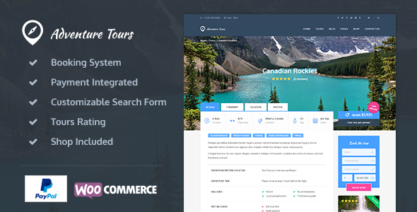 Download Free Adventure Tours v3.4.1 – WordPress Tour/Travel Theme