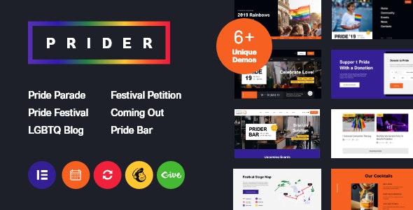 Prider v1.0.9 – LGBT & Gay Rights Festival WordPress Theme + Bar