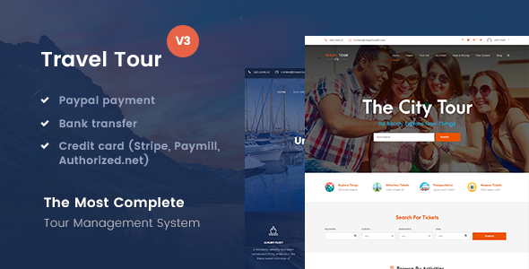 Download Free Travel Tour v3.0.1 – Tour Booking, Travel Booking Theme