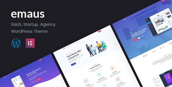 Emaus v1.4.1 – SaaS App and Startup Elementor WordPress Theme