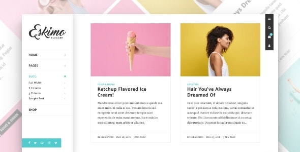 Eskimo v1.8.3 – Minimal Personal WordPress Blog & Shop Theme