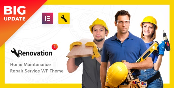 Renovation v4.3.6 – Repair Service, Home Maintenance Elementor WP Theme