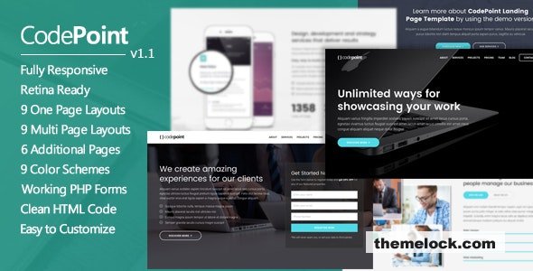 CodePoint v1.2.1 – Multi-Purpose Landing Page WordPress Theme