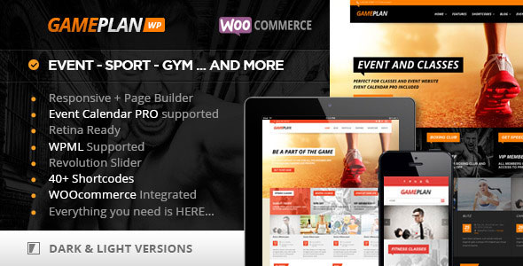 Download Free Gameplan v1.5.17 – Event and Gym Fitness WordPress Theme