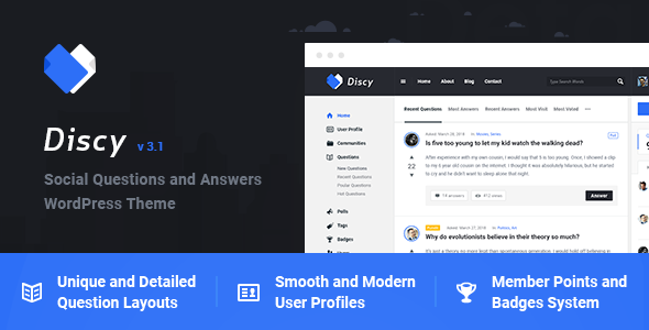 [Download] Discy v4.0 – Social Questions and Answers WordPress Theme NULLED