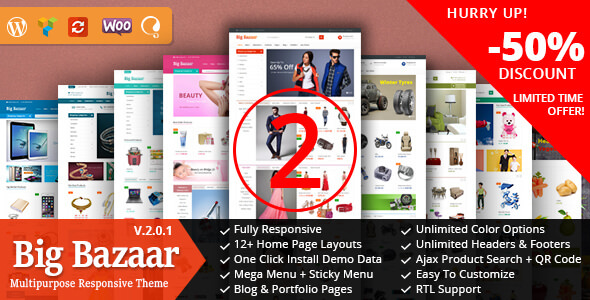 Download Free BigBazaar v2.0 – Multipurpose Responsive Ecommerce Theme