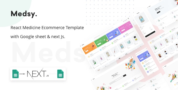 Medsy v1.5.0 – React Medicine Ecommerce Template with Google sheet & Next JS.