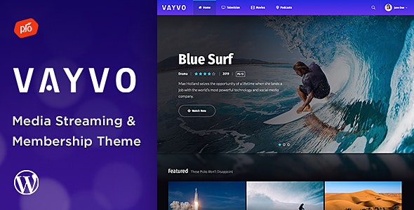 Vayvo v5.3 – Media Streaming & Membership Theme