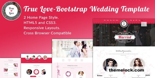 True Love – Bootstrap Wedding Template